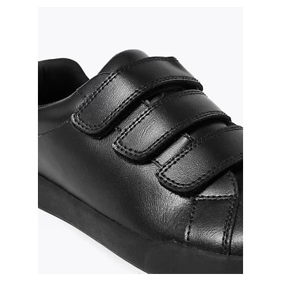 Kids' Leather Riptape School Shoes (13 Small- 9 Large)