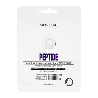 MEDIBEAU Маска тканевая для лица с пептидами / One Day Essential Skin Care Mask Pack Peptide, 20 мл