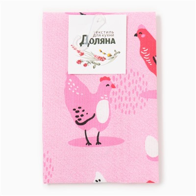 Полотенце кухонное Доляна Chicken 28×46 см, рогожка, 100% хлопок, 160 г/м²