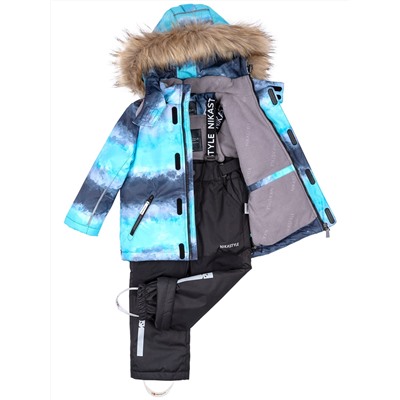 Комплект зимний для мальчика NIKASTYLE 7з1523 аквамарин черный