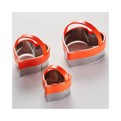 Набор кулинарных форм ВЕ-4480/3 3шт Сердечки 8 6 5 см оранжевый (144)