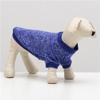 Свитер меланжевый, размер M (ДС 23 ОШ 28, ОГ 37 см), синий