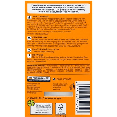 Balea Konzentrat Vitamin C, Балеа Концентрат Витамина C, капсулы для лица, 7 шт.