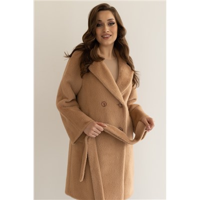 Пальто женское демисезонное 24780 (кэмел/тедди)