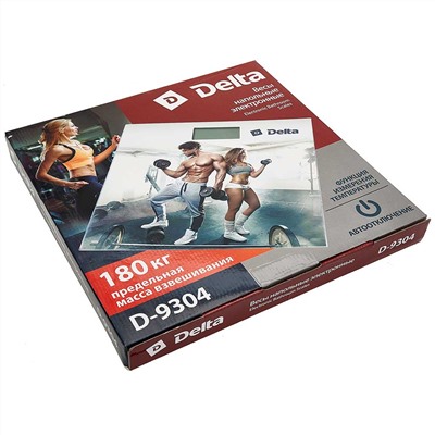 Весы 180 кг 30х30 см электронные напольные DELTA D-9304 "Тренировка"