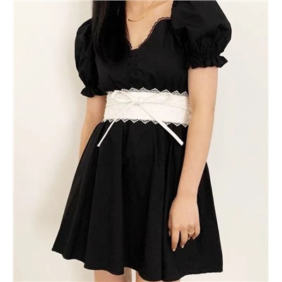 Ремень женский пояс кушак широкий с кружевом тип 4