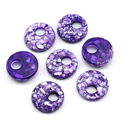 Бусина - бублик для швенз с перламутром 20*5мм цв.фиолетовый, 1шт