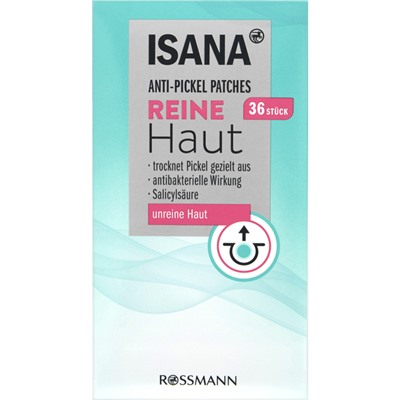 ISANA reine Haut Anti-Pickel Patches 36st, Исана прозрачные пластыри против прыщей  36 шт.