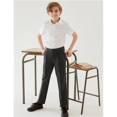 Boys' Regular Leg Slim Fit School Trousers (2-18 Yrs)