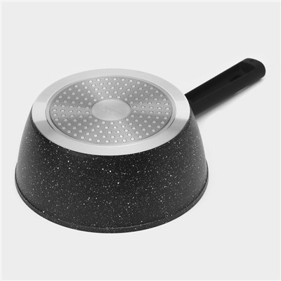 Ковш с крышкой Доляна «Первый дом», 1.2 л, d=18 см, антипригарное покрытие, индукция, алюминий, чёрный