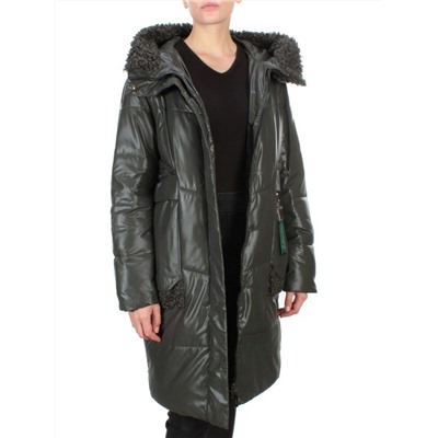 21-985 DARK GREEN Пальто зимнее женское AIKESDFRS (200 гр. холлофайбера)