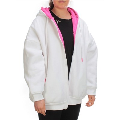 2562 WHITE/PINK Худи женское (50 гр. синтепон)