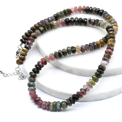 Бусы из Турмалина рондель граненый 7*4мм, 49см, 38г