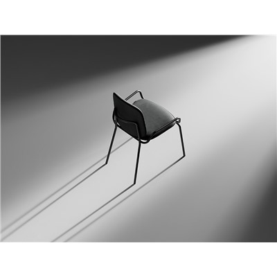 Стул Ror, Double Frame, велюр, черный/серый