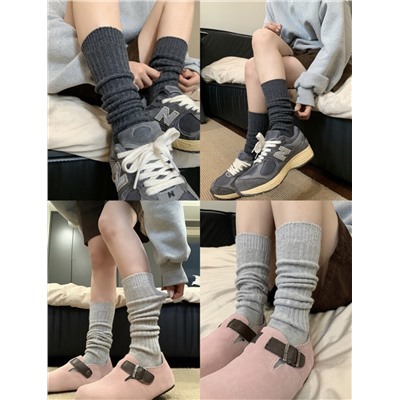 Woolen demi-season Japanese colored socks, increased thickness, internet celebrity, mid-length