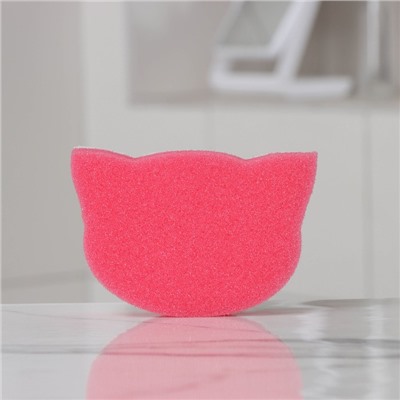 Губка для тела банная «Кот» 13,5×10×4 см, МИКС