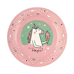 Тарелки бумажные MESHU "Unicorn", 18см, 6шт.