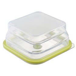 Контейнер для переноски и хранения силиконовый квадратный складной Silikobox, 900 мл, зеленый