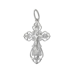 Крест из серебра литье белый