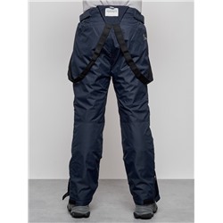 Полукомбинезон утепленный мужской зимний горнолыжный темно-синего цвета 7507TS