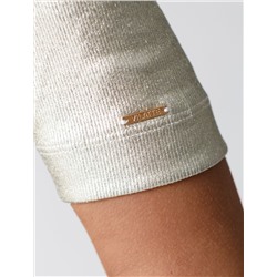 Футболка облегающая из хлопка в рубчик с U вырезом и матовым покрытием металлик