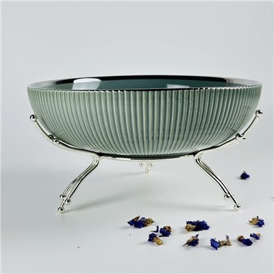 163-074 Фруктовница 25см на подставке MULTICOLOR в под.уп.(х8)Фарфор