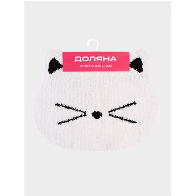 Коврик Доляна White Cat, 50.5×61 см, ворс 1.5 см, микрофибра, белый