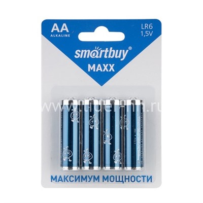 Батарейка алкалиновая Smartbuy MAXX LR6/4B