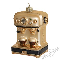Кофемашина золотая (стекло) 7х5х9 см