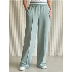 Брюки прямые со стрелками из премиального футера двухнитки с эластаном