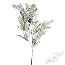 Ветка хвойная с шишками заснеженнная, 74 см