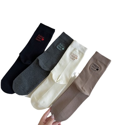 Autumn goods, knee socks for pregnant, internet celebrity, with embroidery, mid-length