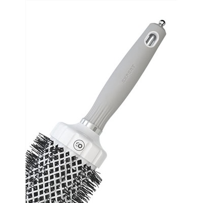 Olivia Garden Термобрашинг для укладки волос / Expert Blowout Grip White & Grey, 55 мм, бело-серый