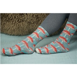 130 Slim Тонкие шерстяные носки Грибы мухоморы