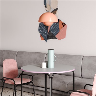 Столик кофейный Ror, Ø50 см, черный/серый/розовый