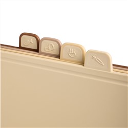 НАБОР AGNESS ИЗ 4 ДОСОК НА ПОДСТАВКЕ, ЦВЕТ: БЕЖЕВЫЙ