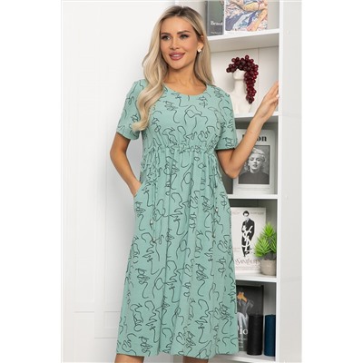 Платье Цветы лета (мятное) П13785-18М