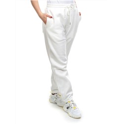 M039 WHITE Брюки спортивные женские на флисе (100% хлопок) 7986