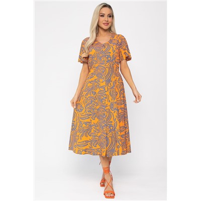 Платье Иоланда (оранжево-синее) П13677-5М