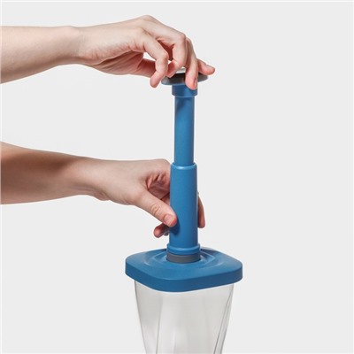 Банки для хранения с вакуумом Доляна, набор 3 шт., 380 мл, 750 мл, 1.3 л, насос, пластик, прозрачные