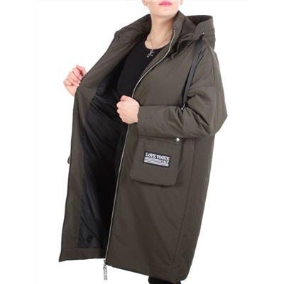 ZW-2306-C SWAMP COLOR Пальто демисезонное женское (100 гр. синтепон) BLACK LEOPARD