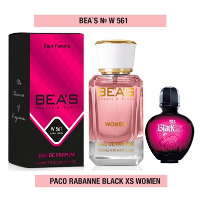Beas W561 Paco Rabanne Black XS Women edp 50 ml, Парфюм женский Beas W561 создан по мотивам аромата Paco Rabanne Black XS