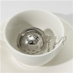 Ситечко для чая Доляна «Бергамот», d=4.5 см, на цепочке, нержавеющая сталь, серебристое