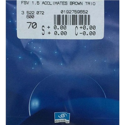 Линза Essilor 1.5 Orma Acclimates II Trio