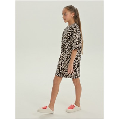 Платье домашнее "Леопард" Коричневый девочка