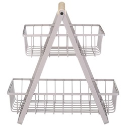 КОРЗИНА ДЛЯ ФРУКТОВ С ДЕРЕВЯННОЙ РУЧКОЙ 27.5*17.5*29 СМ (КОР=6ШТ)