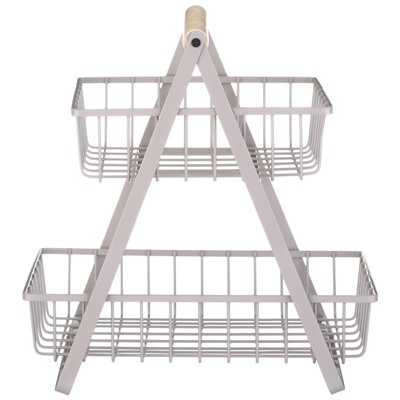 КОРЗИНА ДЛЯ ФРУКТОВ С ДЕРЕВЯННОЙ РУЧКОЙ 27.5*17.5*29 СМ (КОР=6ШТ)