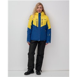 Горнолыжный костюм женский зимний УЦЕНКА желтого цвета 02815J