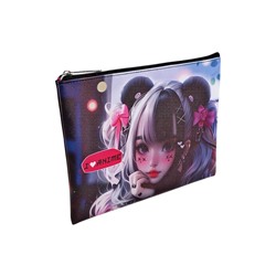 Папка для тетрадей А5, 205 х 270 мм, deVENTE "I Love Anime", молния сверху, плоская, кож.зам, для девочки