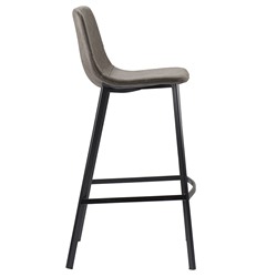 Стул барный Hugh, экокожа, серо-коричневый